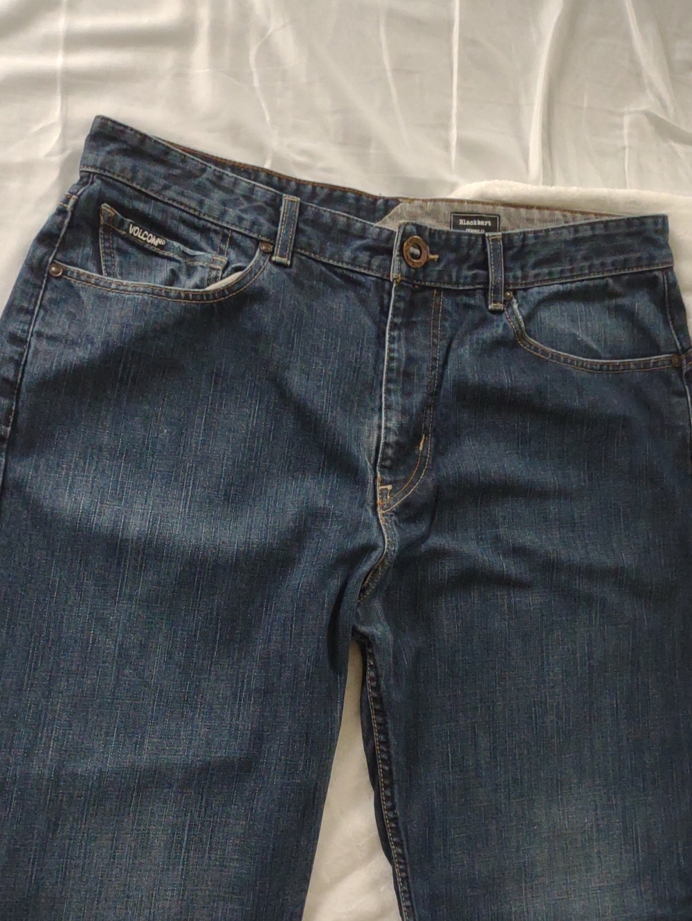 Volcom Blackheart Relaxed Men’s Straight Jeans in Dark Blue Wash